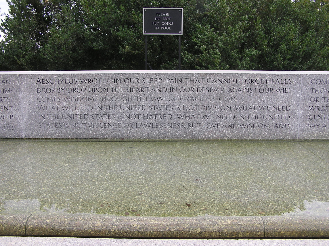 quote from April 4, 1968 RFK speech at RFK memorial, Arlington National Cemetary